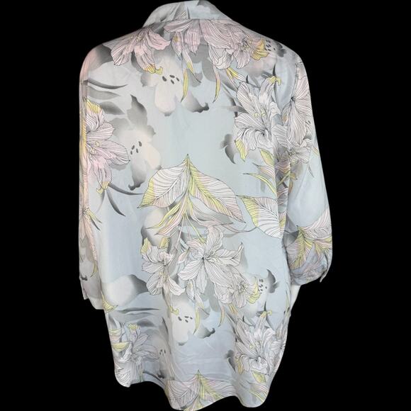 Jaclyn Smith Collection Women's XL Balloon Sleeve Lightweight Blouse Zip-Front - Picture 8 of 14